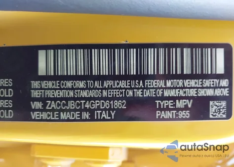 2016 Jeep Renegade Trailhawk z USA, uszkodzony, nr VIN ZACCJBCT4GPD61862